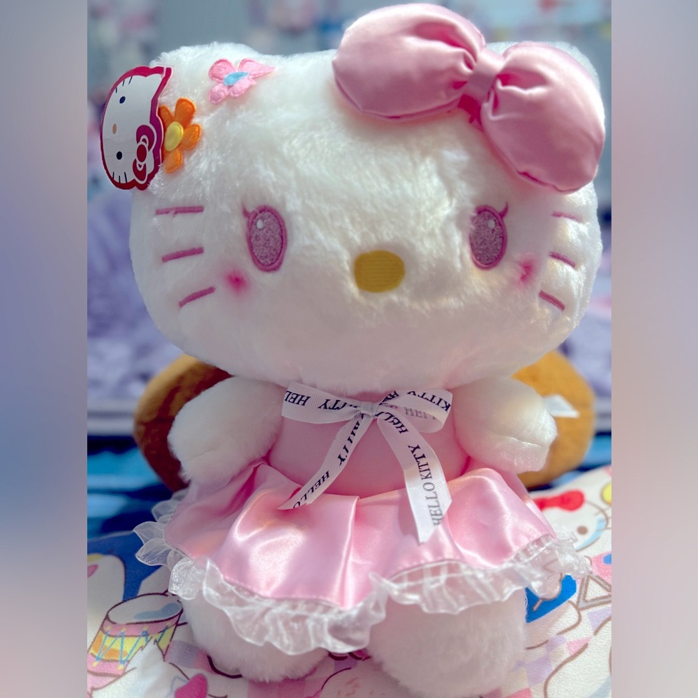 🆕 Hello Kitty Plush with Pink Bow and Dress